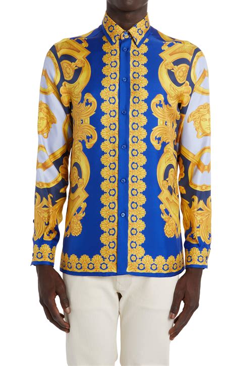 button up versace mens shirt|Versace short sleeve shirt.